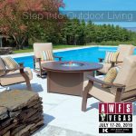 Graphic for King Plastic's Step into Outdoor Living at AWFS Booth 5902 in Central Hall