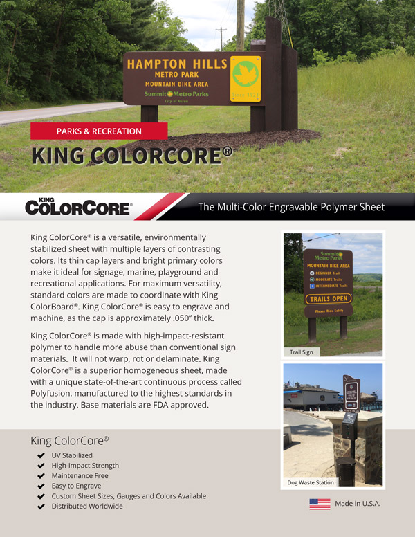 King ColorCore&reg; Parks and Recreation Flyer